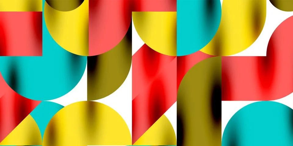 Tech minimal circular shapes geometric art. Vector modern circles Stock Illustration