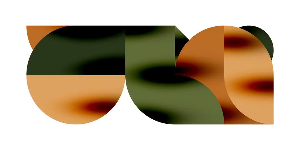 Tech minimal circular shapes geometric art. Vector modern circles Illustrazione stock