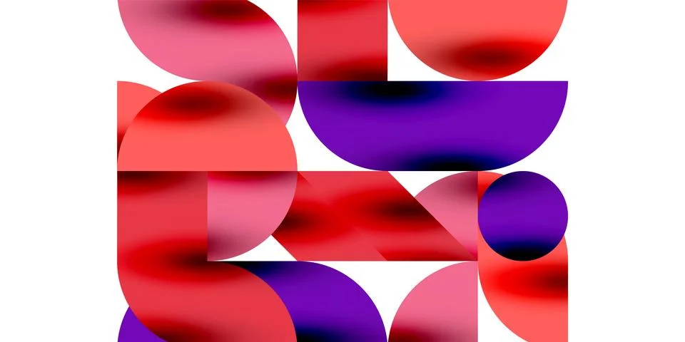 Tech minimal circular shapes geometric art. Vector modern circles Stock Illustration