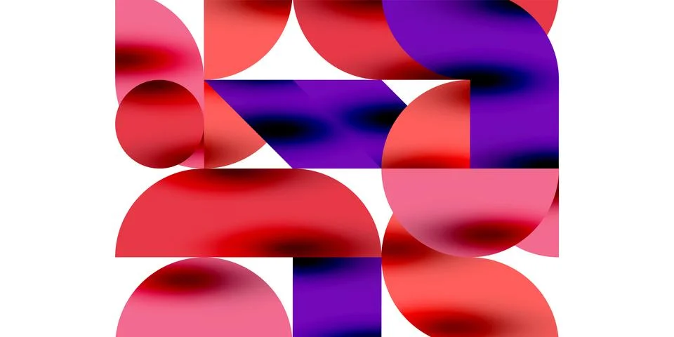 Tech minimal circular shapes geometric art. Vector modern circles Stock Illustration
