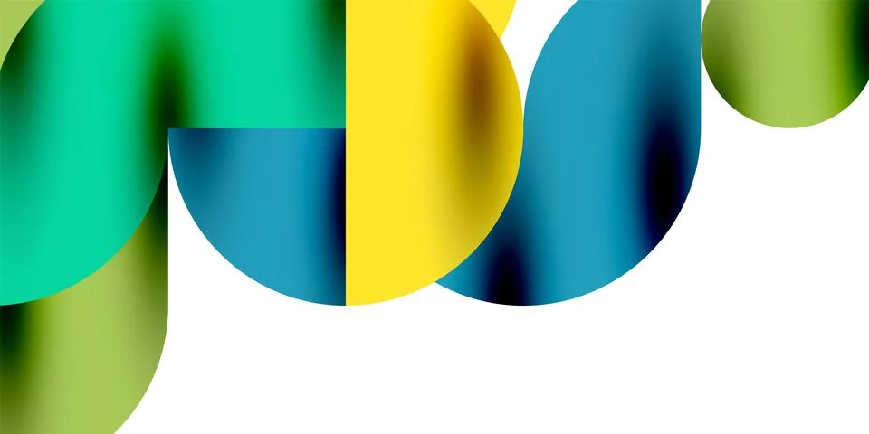 Tech minimal circular shapes geometric art. Vector modern circles Stock Illustration