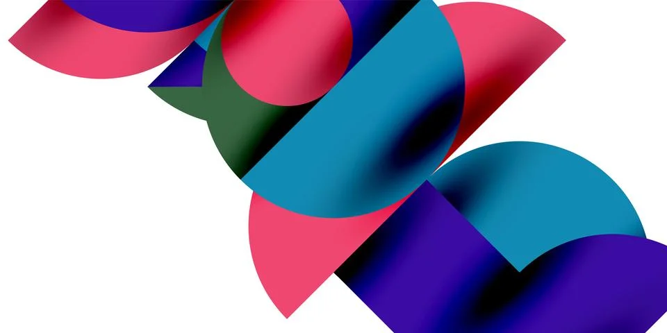 Tech minimal circular shapes geometric art. Vector modern circles 스톡 일러스트