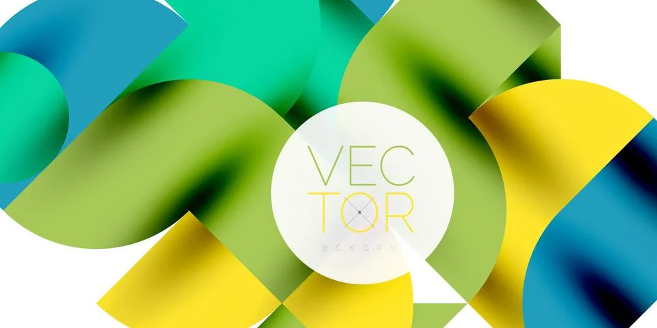 Tech minimal circular shapes geometric art. Vector modern circles Stock Illustration