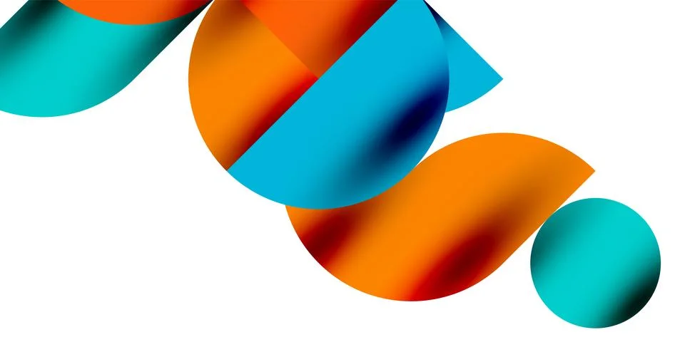 Tech minimal circular shapes geometric art. Vector modern circles Stock Illustration