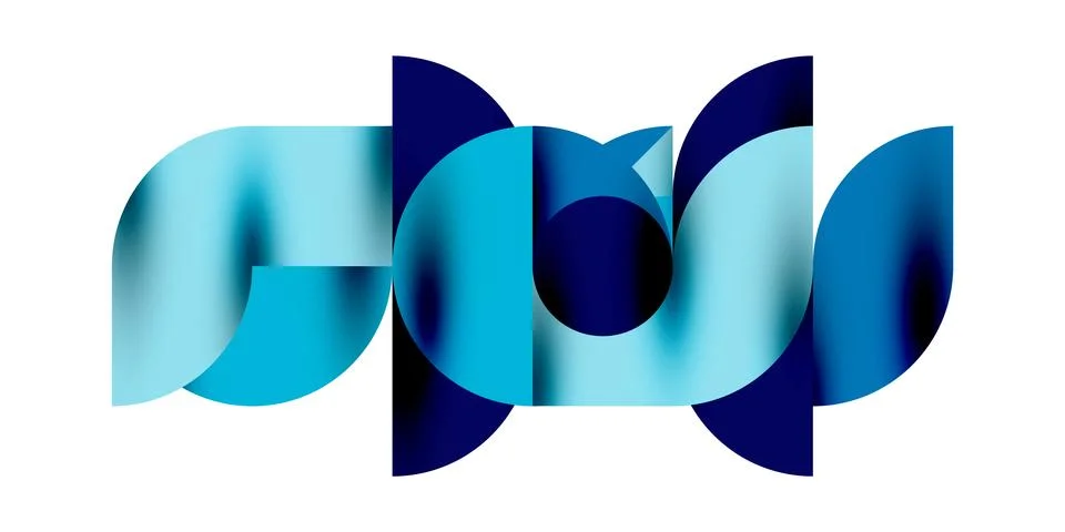 Tech minimal circular shapes geometric art. Vector modern circles Illustrazione stock