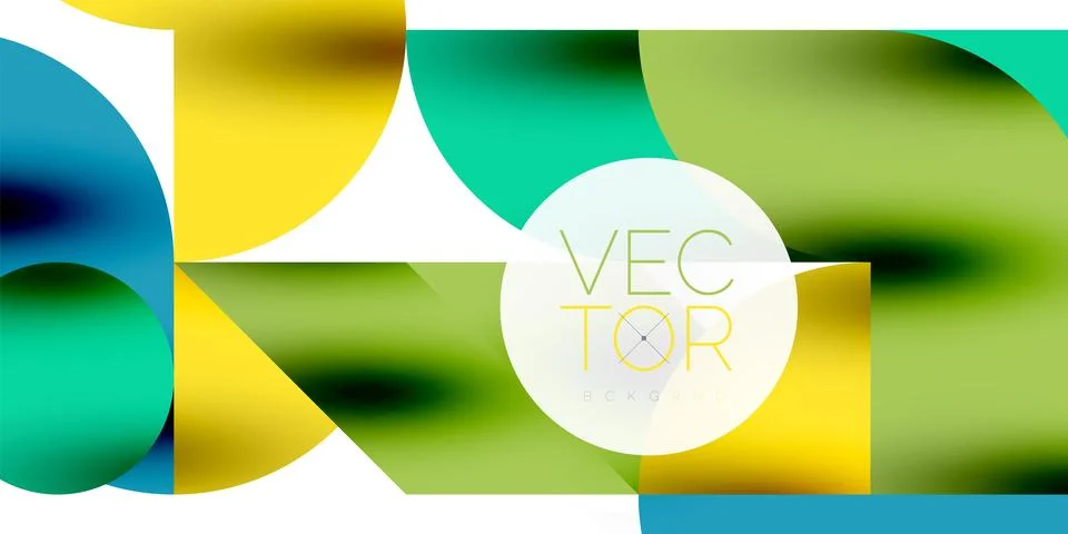Tech minimal circular shapes geometric art. Vector modern circles Stock Illustration