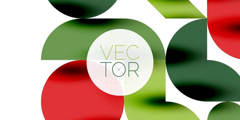 Tech minimal circular shapes geometric art. Vector modern circles Illustrazione stock