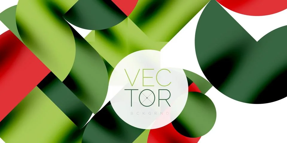 Tech minimal circular shapes geometric art. Vector modern circles Illustrazione stock