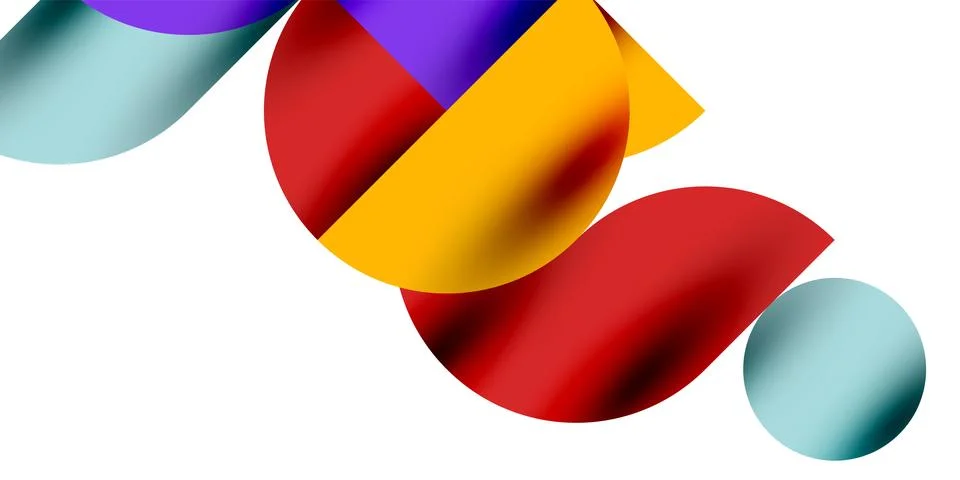 Tech minimal circular shapes geometric art. Vector modern circles Stock Illustration