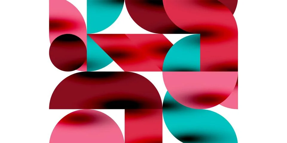 Tech minimal circular shapes geometric art. Vector modern circles Stock Illustration