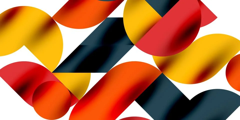 Tech minimal circular shapes geometric art. Vector modern circles イラスト素材
