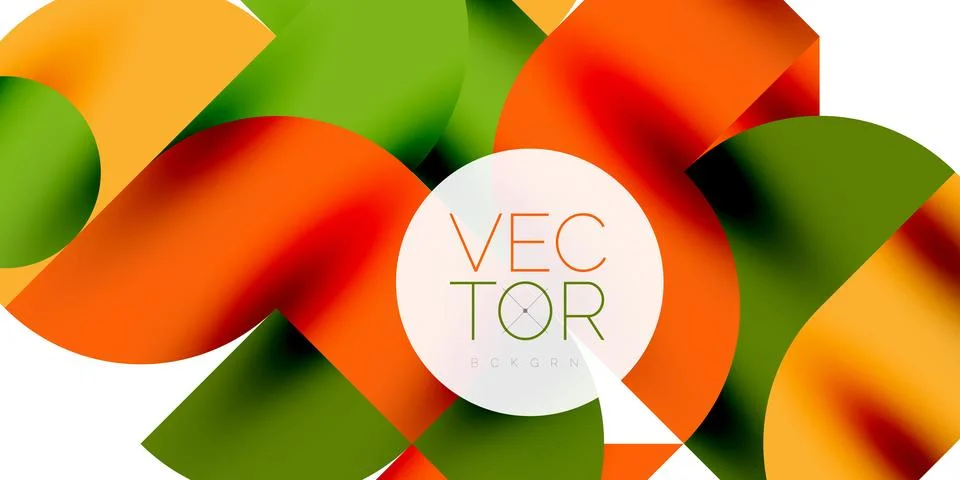 Tech minimal circular shapes geometric art. Vector modern circles Illustrazione stock