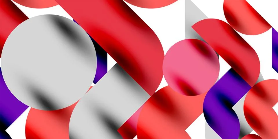 Tech minimal circular shapes geometric art. Vector modern circles Stock Illustration