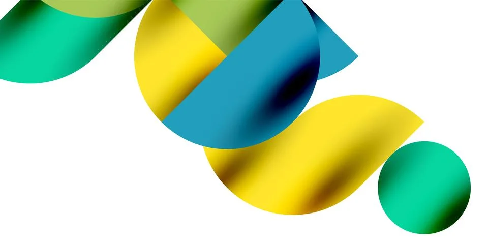 Tech minimal circular shapes geometric art. Vector modern circles Stock Illustration