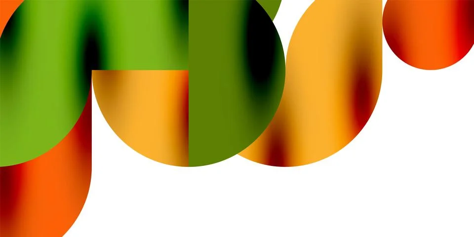 Tech minimal circular shapes geometric art. Vector modern circles Illustrazione stock