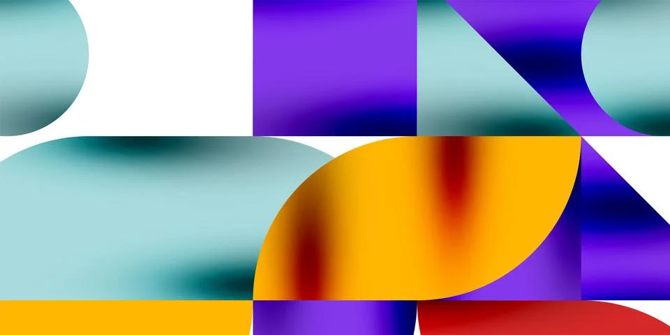 Tech minimal circular shapes geometric art. Vector modern circles Stock Illustration