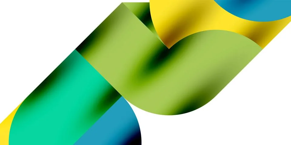 Tech minimal circular shapes geometric art. Vector modern circles 스톡 일러스트