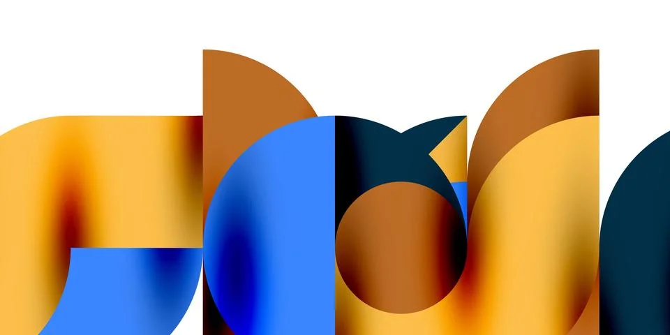 Tech minimal circular shapes geometric art. Vector modern circles 库存插图