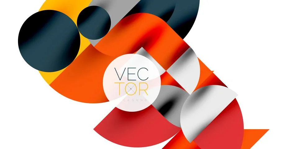 Tech minimal circular shapes geometric art. Vector modern circles Stockillustratie