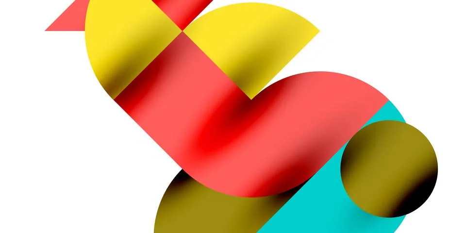 Tech minimal circular shapes geometric art. Vector modern circles Illustrazione stock