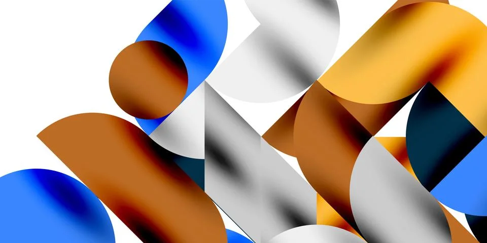 Tech minimal circular shapes geometric art. Vector modern circles イラスト素材