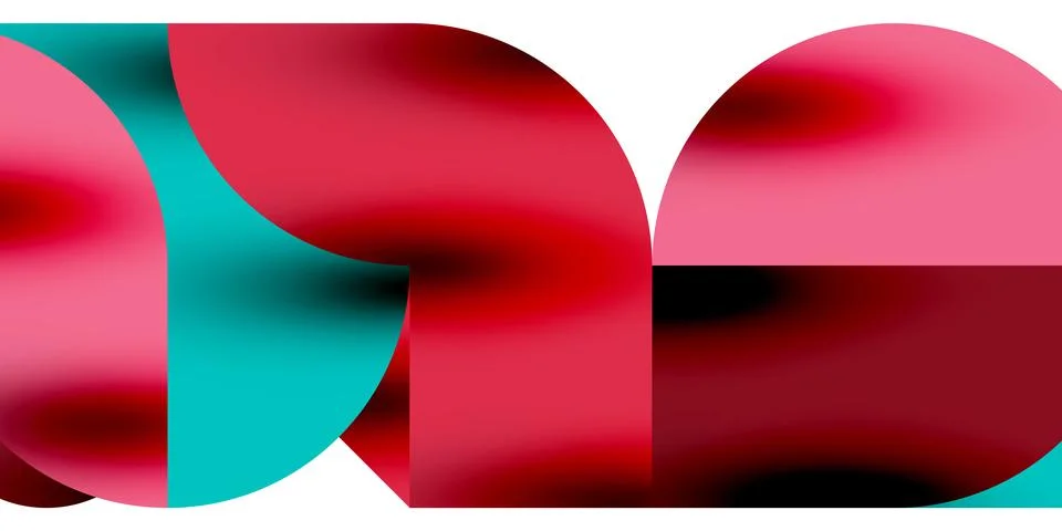 Tech minimal circular shapes geometric art. Vector modern circles Stock Illustration