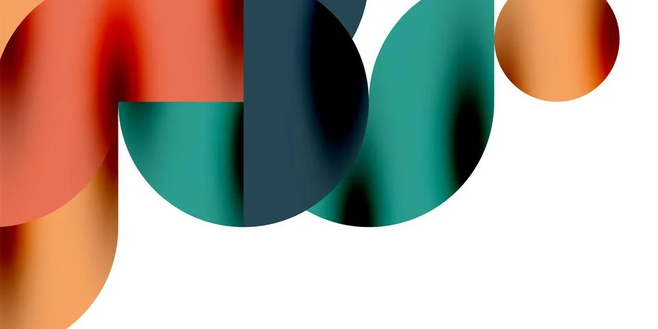 Tech minimal circular shapes geometric art. Vector modern circles イラスト素材