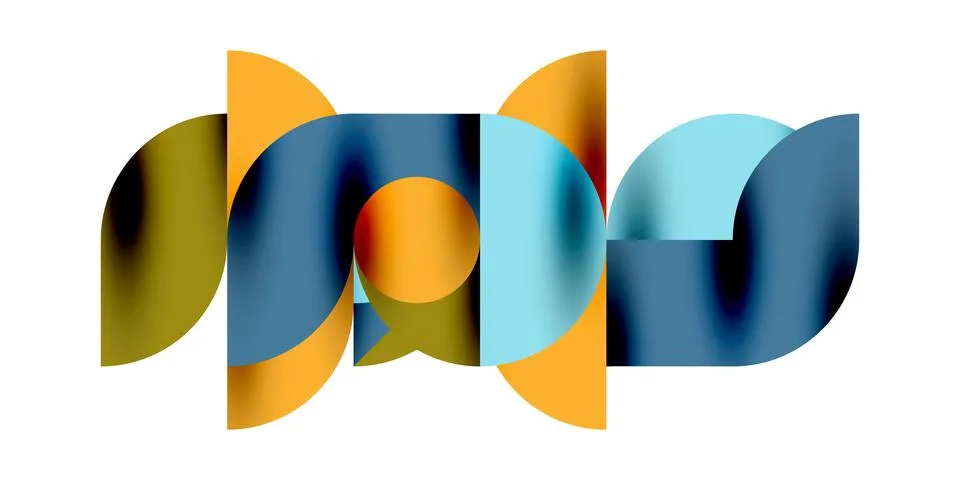 Tech minimal circular shapes geometric art. Vector modern circles Stock Illustration