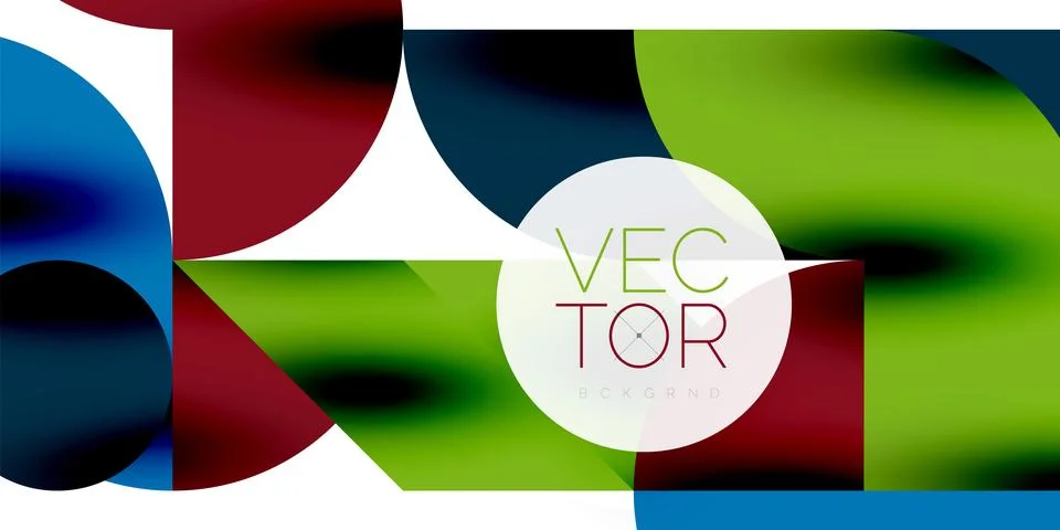 Tech minimal circular shapes geometric art. Vector modern circles Stock Illustration