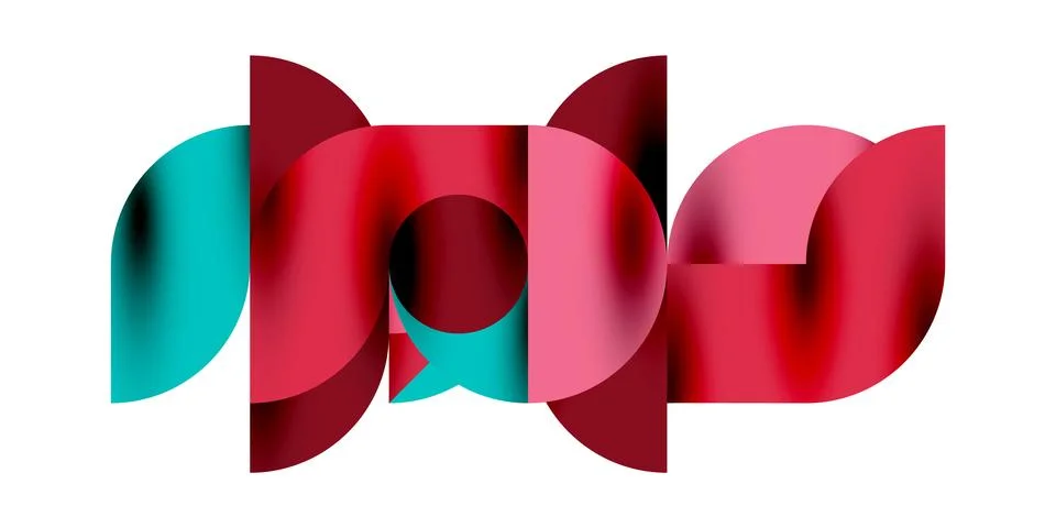 Tech minimal circular shapes geometric art. Vector modern circles Stock Illustration