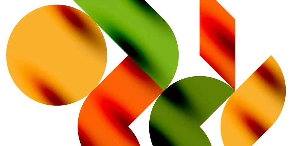 Tech minimal circular shapes geometric art. Vector modern circles Stock Illustration