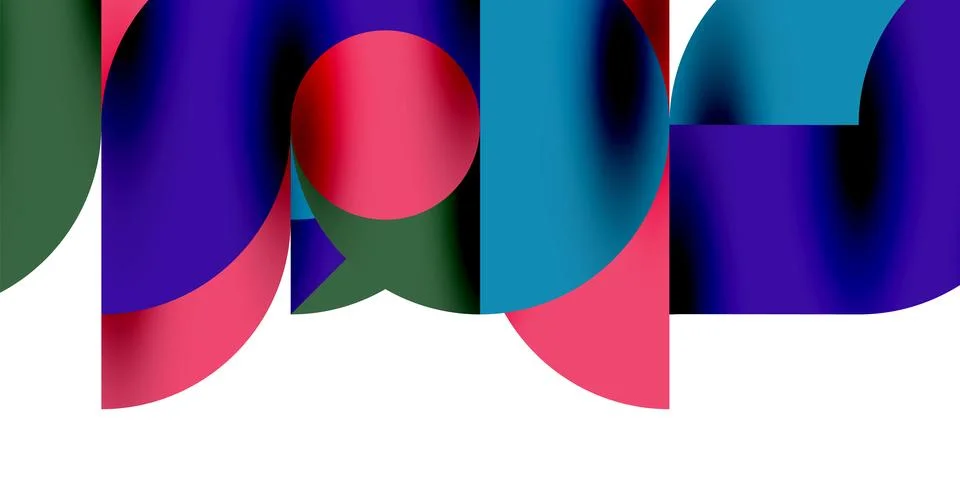 Tech minimal circular shapes geometric art. Vector modern circles Illustrazione stock