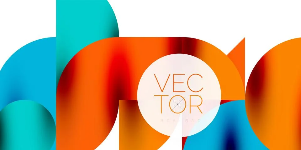 Tech minimal circular shapes geometric art. Vector modern circles Stock Illustration