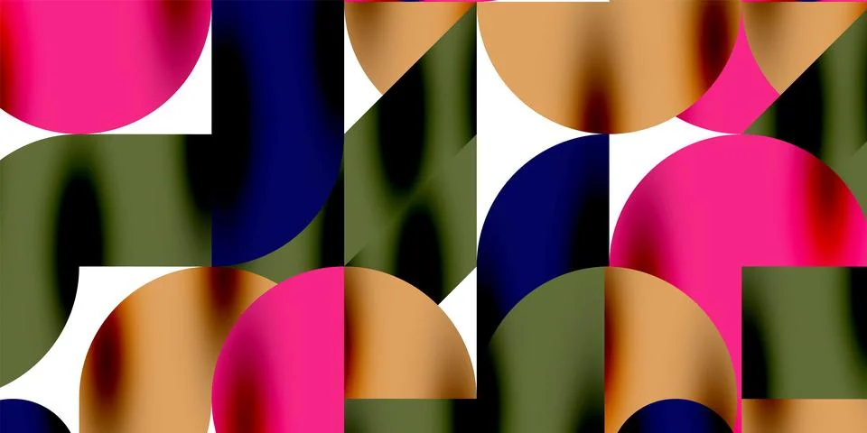 Tech minimal circular shapes geometric art. Vector modern circles イラスト素材