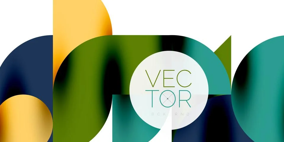 Tech minimal circular shapes geometric art. Vector modern circles Illustrazione stock
