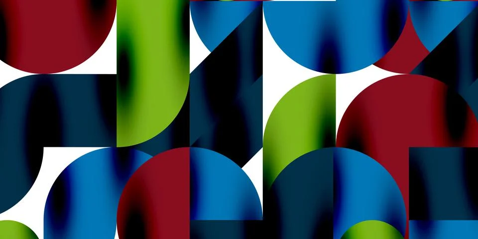 Tech minimal circular shapes geometric art. Vector modern circles Illustrazione stock