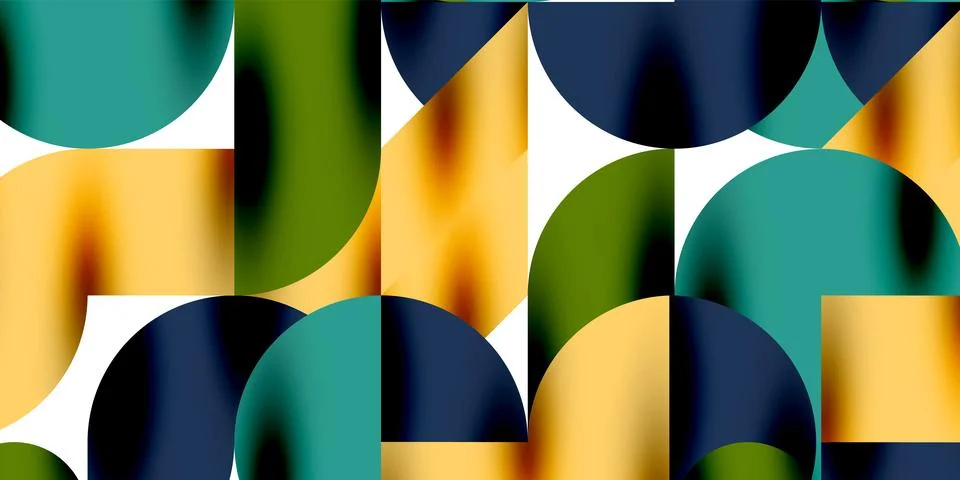 Tech minimal circular shapes geometric art. Vector modern circles Stock Illustration