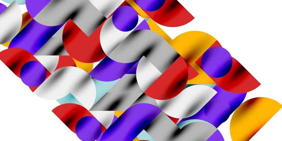 Tech minimal circular shapes geometric art. Vector modern circles 스톡 일러스트