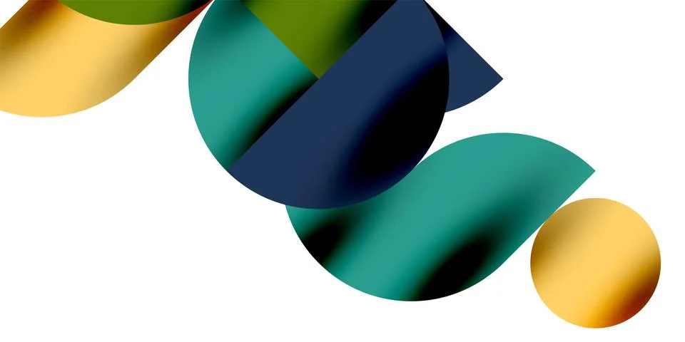 Tech minimal circular shapes geometric art. Vector modern circles Illustrazione stock