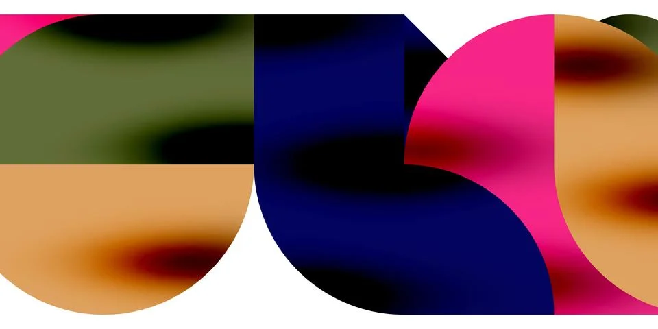 Tech minimal circular shapes geometric art. Vector modern circles Stock Illustration
