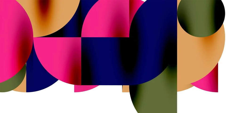 Tech minimal circular shapes geometric art. Vector modern circles イラスト素材