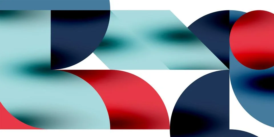 Tech minimal circular shapes geometric art. Vector modern circles Stock Illustration