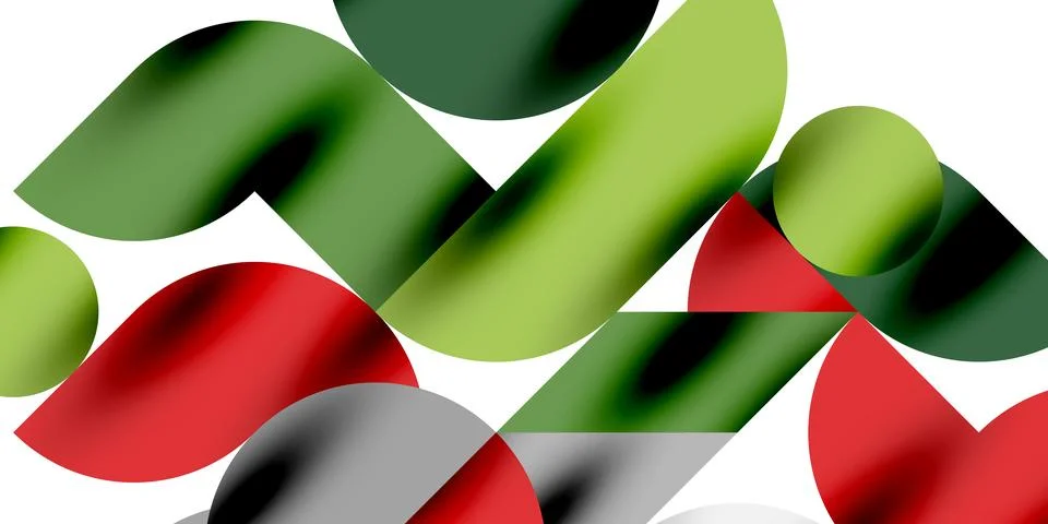Tech minimal circular shapes geometric art. Vector modern circles Stock Illustration