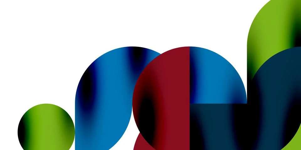 Tech minimal circular shapes geometric art. Vector modern circles 스톡 일러스트