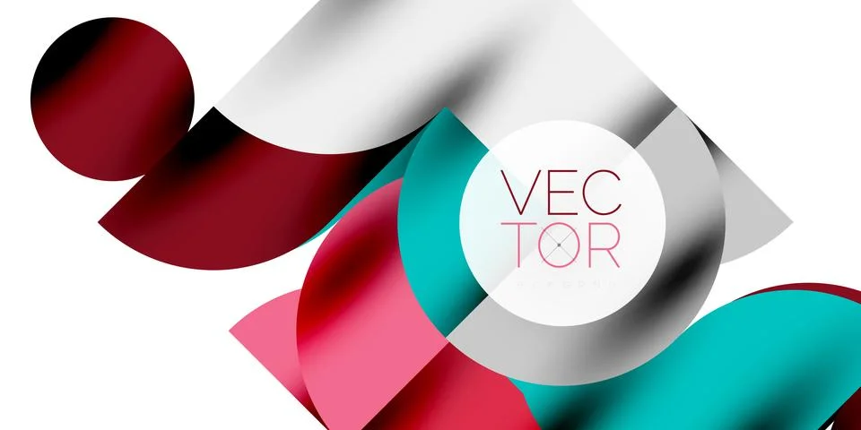 Tech minimal circular shapes geometric art. Vector modern circles イラスト素材
