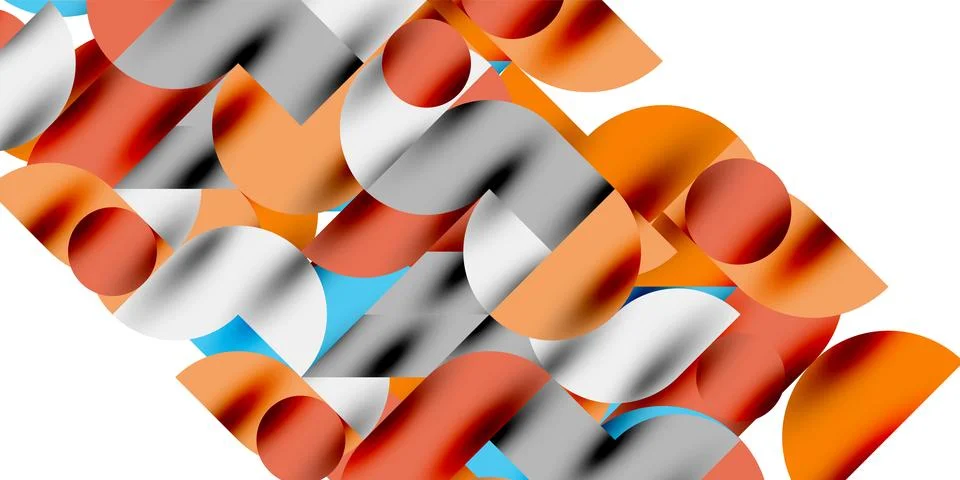 Tech minimal circular shapes geometric art. Vector modern circles 스톡 일러스트
