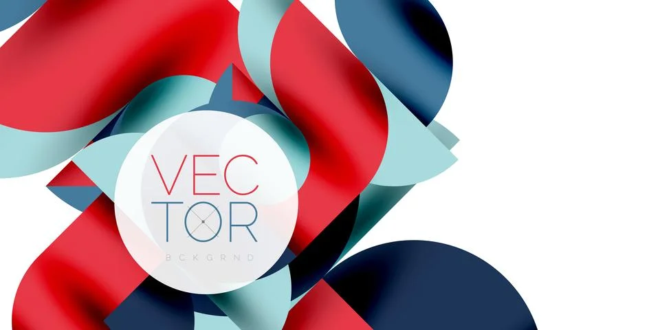 Tech minimal circular shapes geometric art. Vector modern circles Stock Illustration