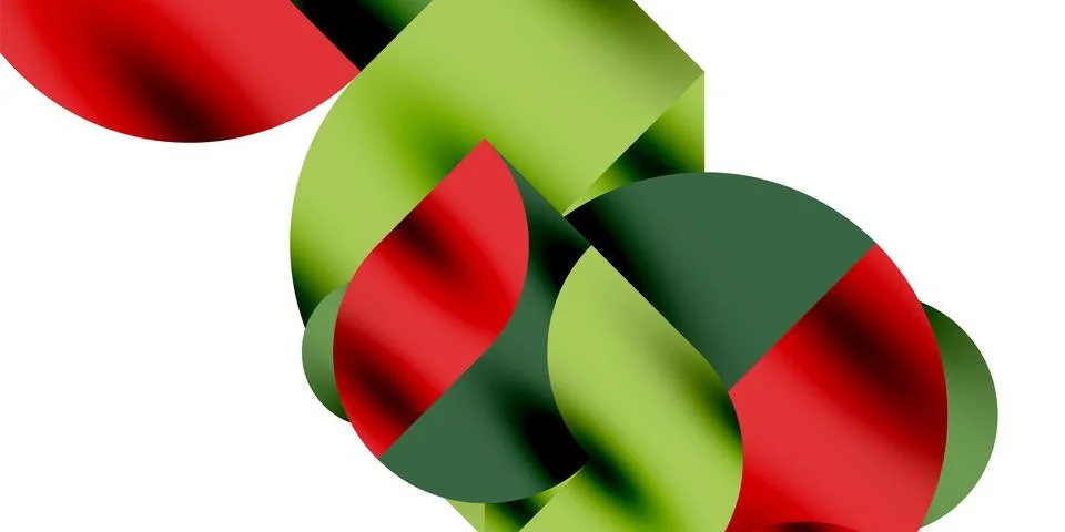 Tech minimal circular shapes geometric art. Vector modern circles Stock Illustration