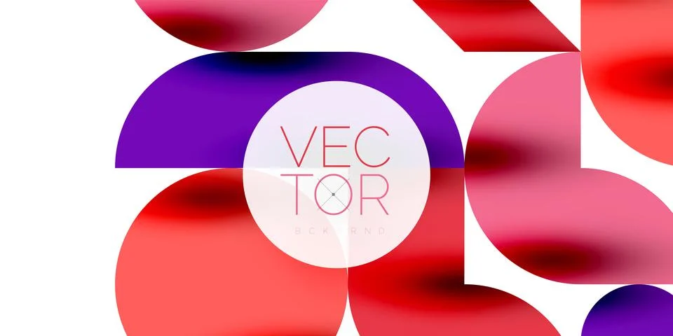 Tech minimal circular shapes geometric art. Vector modern circles Illustrazione stock
