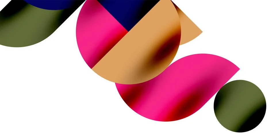 Tech minimal circular shapes geometric art. Vector modern circles Stock Illustration